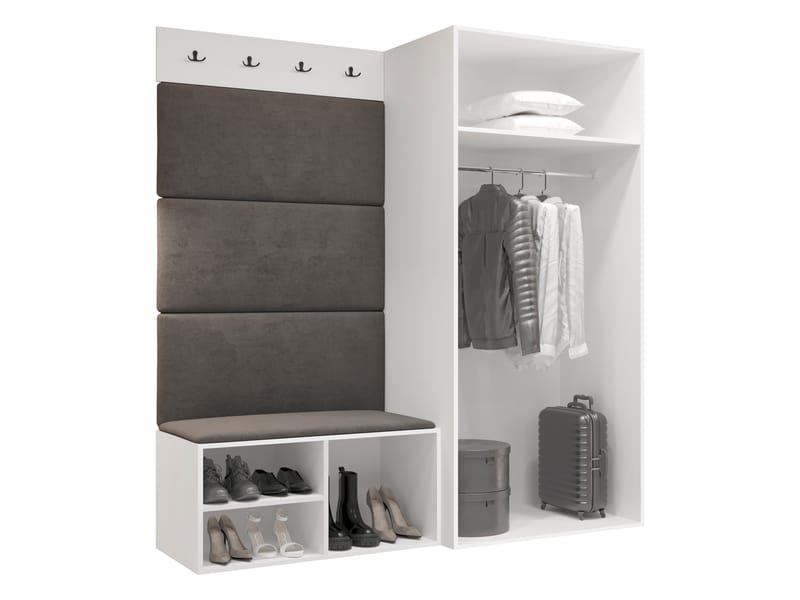 Farosa Hallmöbelset 164x191 cm - Valnöt + Manila 32 - Förvaring - Klädförvaring - Garderob & garderobssystem - Hörngarderob