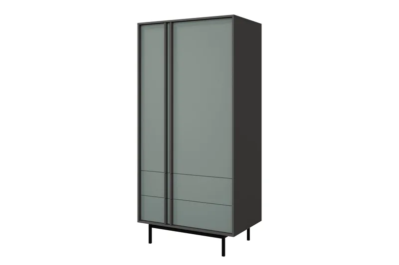 Farshian Garderob 93x195 cm - Grå/Grön - Förvaring - Klädförvaring - Garderob & garderobssystem