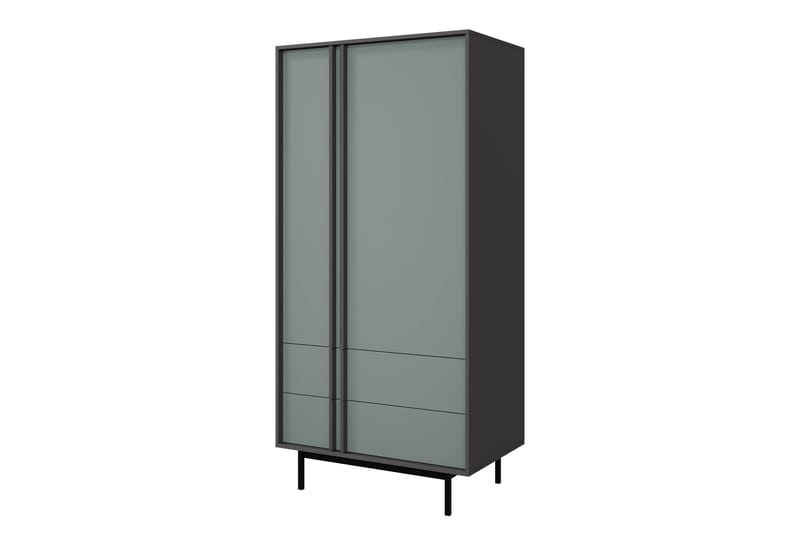Farshian Garderob 93x195 cm - Grå/Grön - Förvaring - Klädförvaring - Garderob & garderobssystem