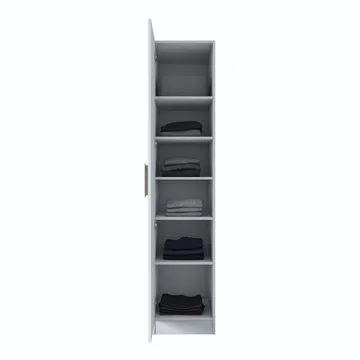Fenvik Garderob 45x210x57,5 cm - Vit - Förvaring - Klädförvaring - Garderob & garderobssystem - Klädskåp & fristående garderob
