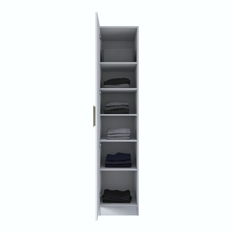 Fenvik Garderob 45x210x57,5 cm - Vit - Förvaring - Klädförvaring - Garderob & garderobssystem - Klädskåp & fristående garderob