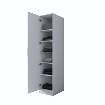 Fenvik Garderob 45x210x57,5 cm - Vit - Förvaring - Klädförvaring - Garderob & garderobssystem - Klädskåp & fristående garderob