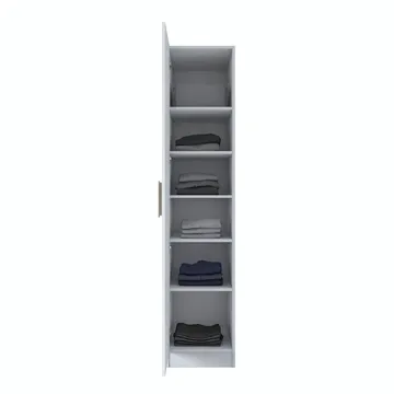 Fenvik Garderob 45x210x57,5 cm - Vit - Förvaring - Klädförvaring - Garderob & garderobssystem - Klädskåp & fristående garderob