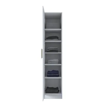Fenvik Garderob 45x210x57,5 cm - Vit - Förvaring - Klädförvaring - Garderob & garderobssystem - Klädskåp & fristående garderob