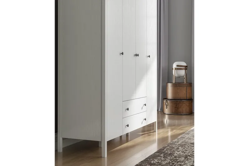 Ferra Garderobsskåp 160x194,8 cm - Natur/Vit - Förvaring - Klädförvaring - Garderob & garderobssystem - Klädskåp & fristående garderob