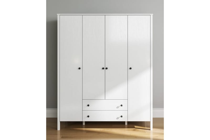 Ferra Garderobsskåp 160x194,8 cm - Natur/Vit - Förvaring - Klädförvaring - Garderob & garderobssystem - Klädskåp & fristående garderob