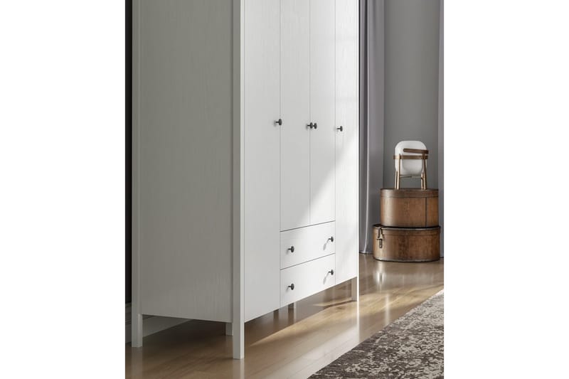 Ferra Garderobsskåp 160x194,8 cm - Natur/Vit - Förvaring - Klädförvaring - Garderob & garderobssystem - Klädskåp & fristående garderob