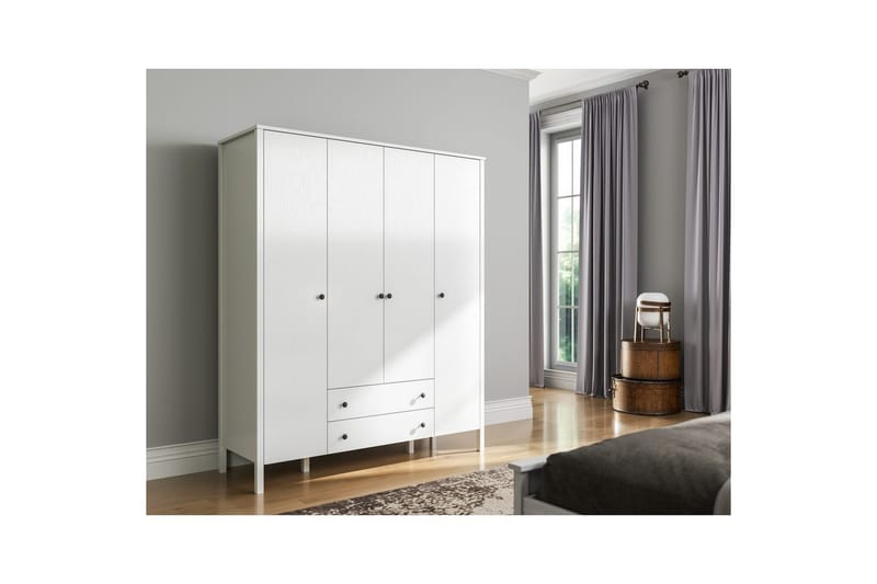 Ferra Garderobsskåp 160x194,8 cm - Natur/Vit - Förvaring - Klädförvaring - Garderob & garderobssystem - Klädskåp & fristående garderob