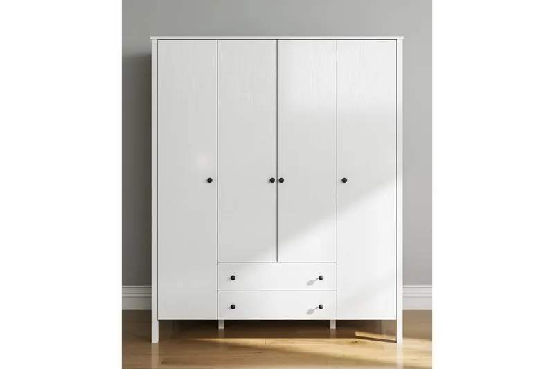 Ferra Garderobsskåp 160x194,8 cm - Natur/Vit - Förvaring - Klädförvaring - Garderob & garderobssystem - Klädskåp & fristående garderob