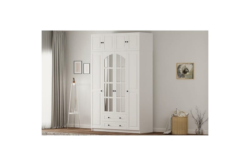 Feyric Garderobsskåp 140x210 cm - Matt Vit - Förvaring - Klädförvaring - Garderob & garderobssystem - Klädskåp & fristående garderob