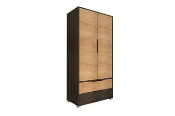 Florai Garderobdsskåp 90x183 cm - Antracit/Brun - Förvaring - Klädförvaring - Garderob & garderobssystem - Klädskåp & fristående garderob