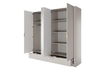 Forba Garderob med Spegel 213x209 cm - Vit - Förvaring - Klädförvaring - Garderob & garderobssystem
