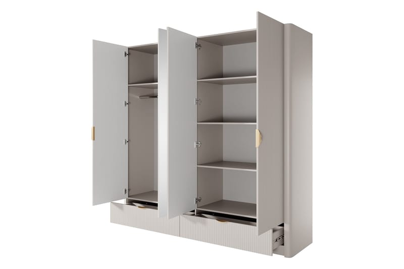 Forba Garderob med Spegel 213x209 cm - Vit - Förvaring - Klädförvaring - Garderob & garderobssystem