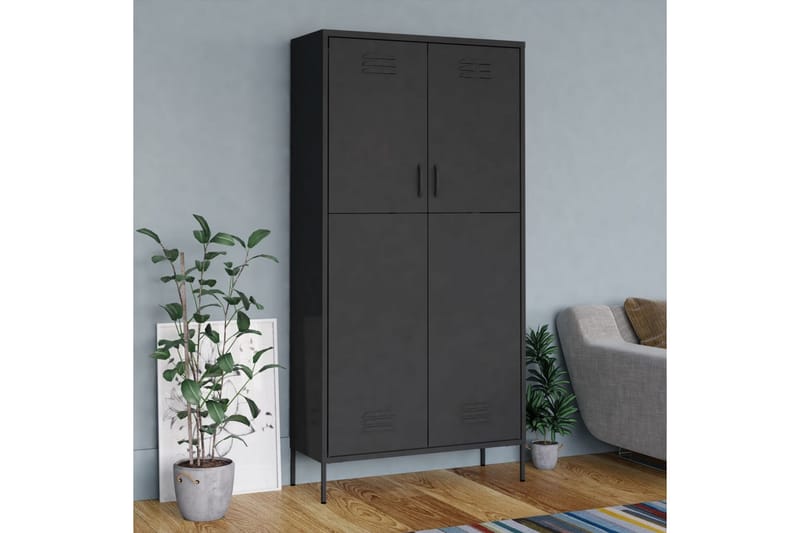 336243 garderob antracit 90x50x180 cm Stål - Grå - Förvaring - Klädförvaring - Garderob & garderobssystem - Klädskåp & fristående garderob