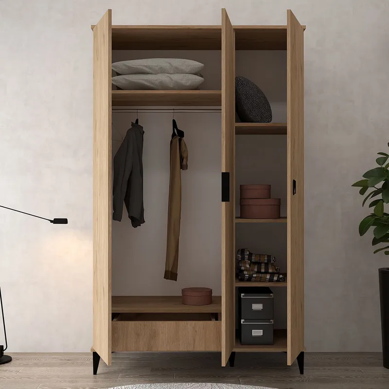 Addeva Garderob 123x200x52 cm - Sapphire Oak - Förvaring - Klädförvaring - Garderob & garderobssystem - Klädskåp & fristående garderob