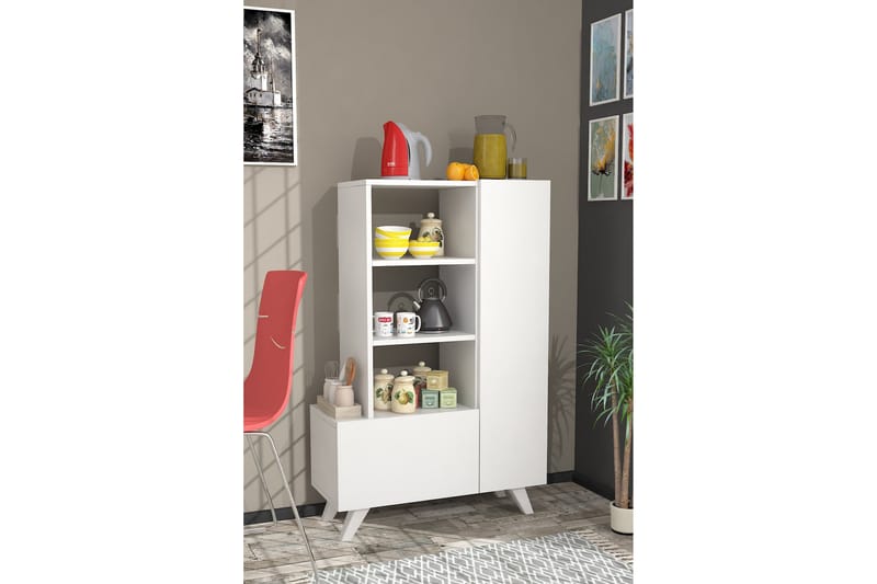 Agostina Garderobdsskåp 80x121 cm Vit - Hanah Home - Förvaring - Klädförvaring - Garderob & garderobssystem - Klädskåp & fristående garderob