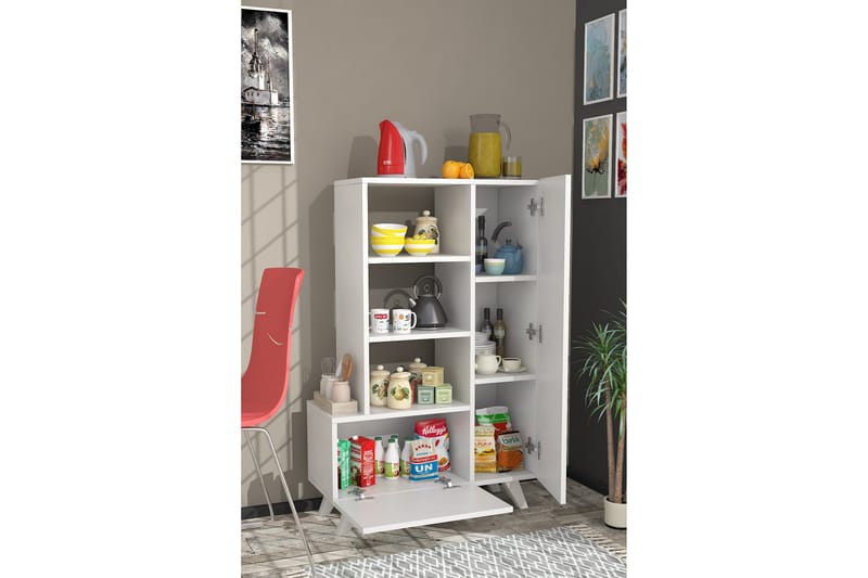 Agostina Garderobdsskåp 80x121 cm Vit - Hanah Home - Förvaring - Klädförvaring - Garderob & garderobssystem - Klädskåp & fristående garderob