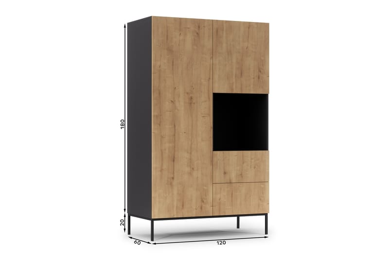 Anjal Garderobsskåp 120 cm - Ek - Förvaring - Klädförvaring - Garderob & garderobssystem - Klädskåp & fristående garderob
