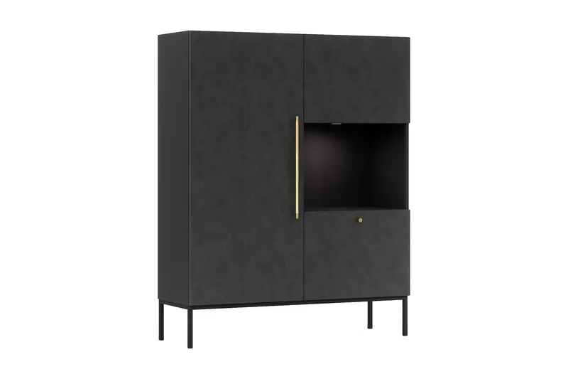 Anjal Garderobsskåp 120 cm, Svart