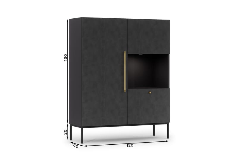 Anjal Garderobsskåp 120 cm - Svart - Förvaring - Klädförvaring - Garderob & garderobssystem - Klädskåp & fristående garderob