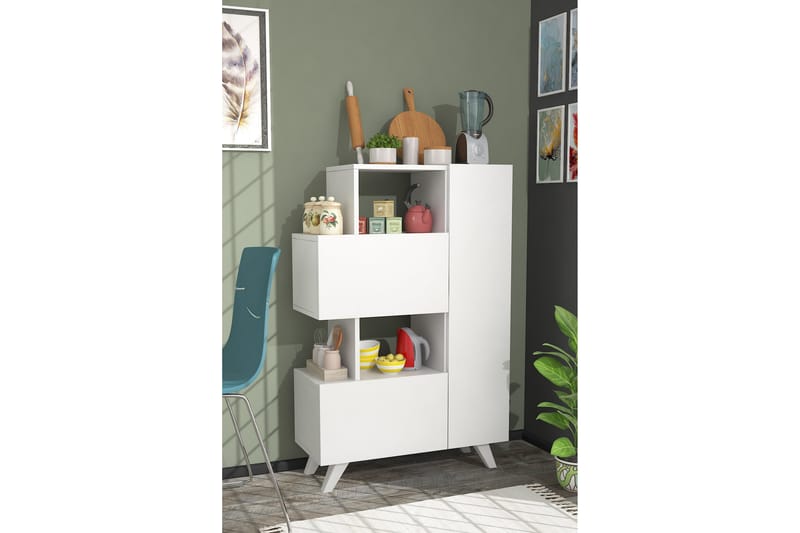 Bambalina Garderobdsskåp 80x122 cm Vit - Hanah Home - Förvaring - Klädförvaring - Garderob & garderobssystem - Klädskåp & fristående garderob