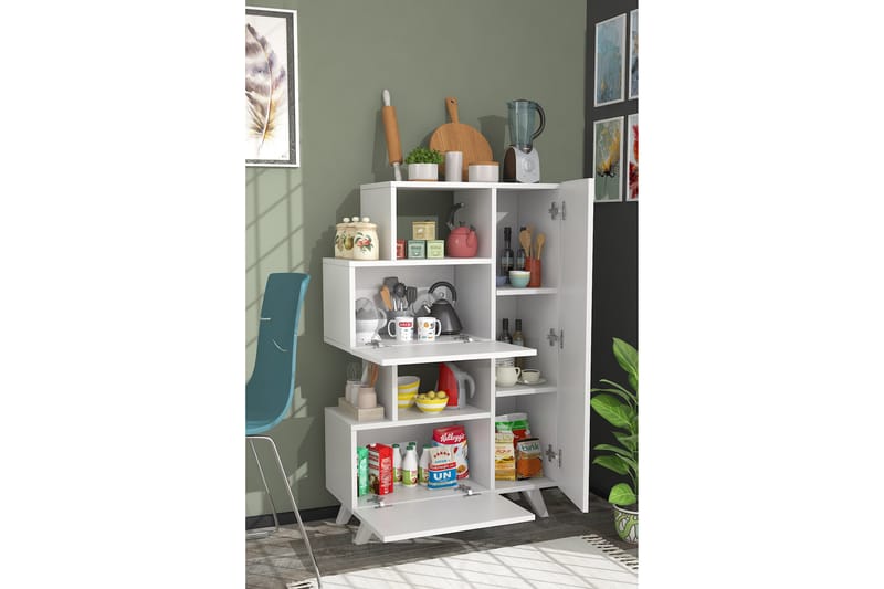 Bambalina Garderobdsskåp 80x122 cm Vit - Hanah Home - Förvaring - Klädförvaring - Garderob & garderobssystem - Klädskåp & fristående garderob