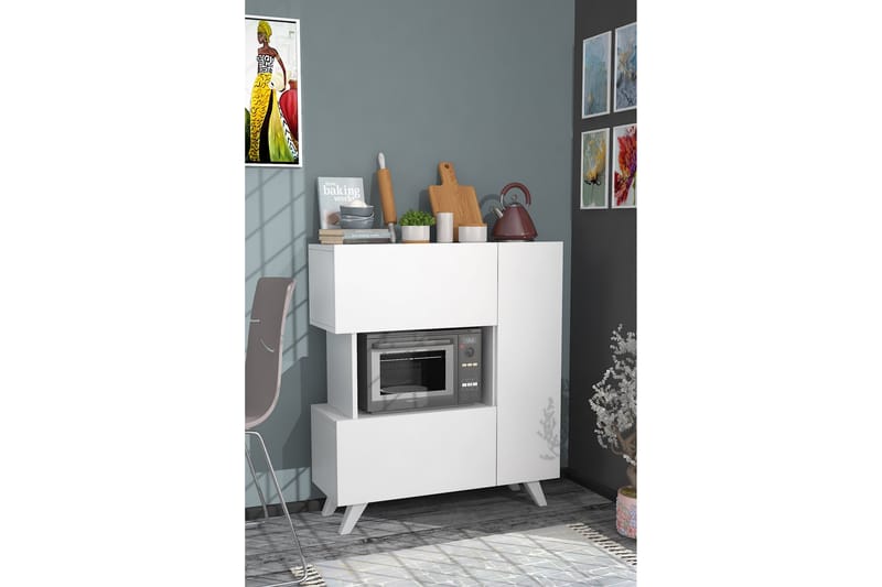 Bambonia Garderobdsskåp 90x102 cm Vit - Hanah Home - Förvaring - Klädförvaring - Garderob & garderobssystem - Klädskåp & fristående garderob