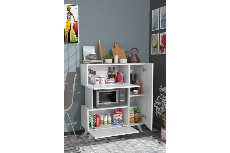 Bambonia Garderobdsskåp 90x102 cm Vit - Hanah Home - Förvaring - Klädförvaring - Garderob & garderobssystem - Klädskåp & fristående garderob