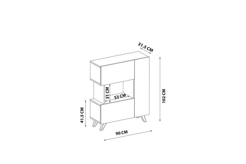 Bambonia Garderobdsskåp 90x102 cm Vit - Hanah Home - Förvaring - Klädförvaring - Garderob & garderobssystem - Klädskåp & fristående garderob