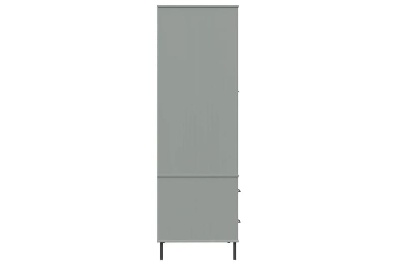 beBasic Klädskåp med metallben OSLO grå 90x55x172,5 cm massivt trä - Grey - Förvaring - Klädförvaring - Garderob & garderobssystem - Klädskåp & fristående garderob