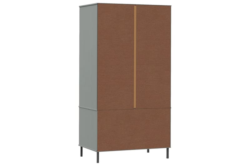 beBasic Klädskåp med metallben OSLO grå 90x55x172,5 cm massivt trä - Grey - Förvaring - Klädförvaring - Garderob & garderobssystem - Klädskåp & fristående garderob