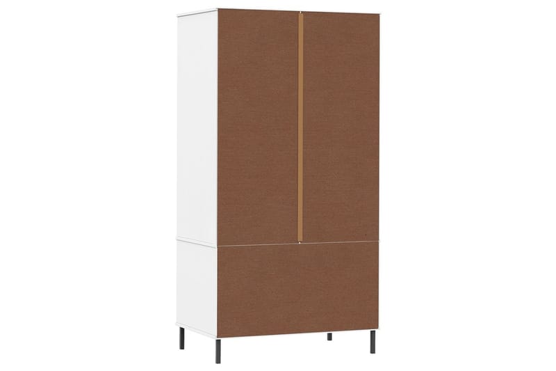beBasic Klädskåp med metallben OSLO vit 90x55x172,5 cm massivt trä - White - Förvaring - Klädförvaring - Garderob & garderobssystem - Klädskåp & fristående garderob