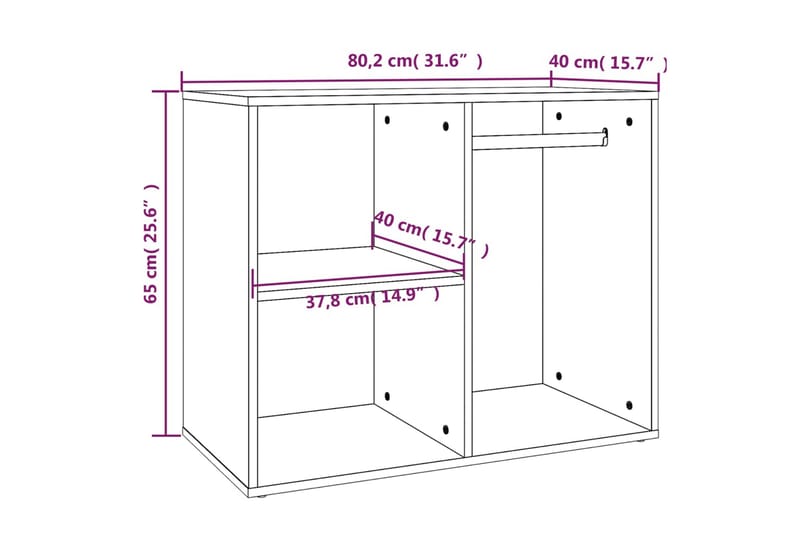 beBasic Klädskåp rökfärgad ek 80x40x65 cm konstruerat trä - Brown - Förvaring - Klädförvaring - Garderob & garderobssystem - Klädskåp & fristående garderob