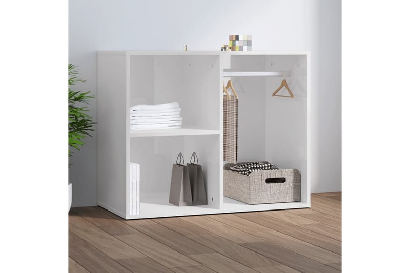 beBasic Klädskåp vit högglans 80x40x65 cm konstruerat trä - White - Förvaring - Klädförvaring - Garderob & garderobssystem - Klädskåp & fristående garderob