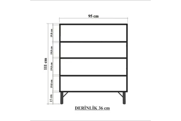 Dot Garderobdsskåp 95x111 cm Brun/Vit - Hanah Home - Förvaring - Klädförvaring - Garderob & garderobssystem - Klädskåp & fristående garderob
