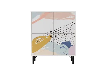 Dot Garderobdsskåp 95x111 cm Brun/Vit - Hanah Home - Förvaring - Klädförvaring - Garderob & garderobssystem - Klädskåp & fristående garderob