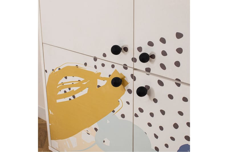 Dot Garderobdsskåp 95x111 cm Brun/Vit - Hanah Home - Förvaring - Klädförvaring - Garderob & garderobssystem - Klädskåp & fristående garderob