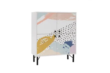 Dot Garderobdsskåp 95x111 cm Brun/Vit - Hanah Home - Förvaring - Klädförvaring - Garderob & garderobssystem - Klädskåp & fristående garderob