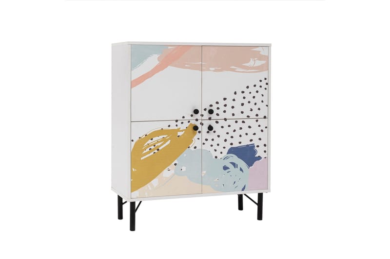 Dot Garderobdsskåp 95x111 cm Brun/Vit - Hanah Home - Förvaring - Klädförvaring - Garderob & garderobssystem - Klädskåp & fristående garderob