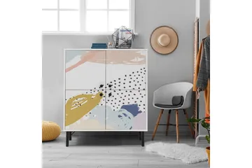 Dot Garderobdsskåp 95x111 cm Brun/Vit - Hanah Home - Förvaring - Klädförvaring - Garderob & garderobssystem - Klädskåp & fristående garderob