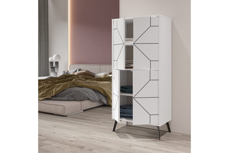 Dune Garderobdsskåp 62,6x136 cm Vit - Hanah Home - Förvaring - Klädförvaring - Garderob & garderobssystem - Klädskåp & fristående garderob