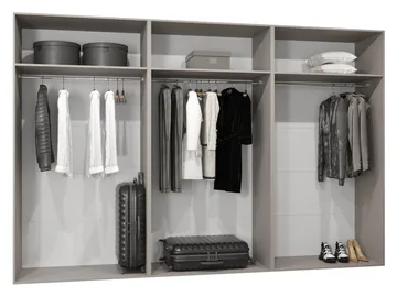 Eikra Garderob med spegel 300 cm - Cashmere - Förvaring - Klädförvaring - Garderob & garderobssystem - Klädskåp & fristående garderob