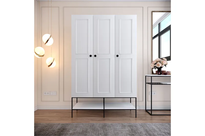 Elesham Garderob 50x126 - Vit - Förvaring - Klädförvaring - Garderob & garderobssystem - Klädskåp & fristående garderob