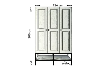 Elesham Garderob 50x126 - Vit - Förvaring - Klädförvaring - Garderob & garderobssystem - Klädskåp & fristående garderob