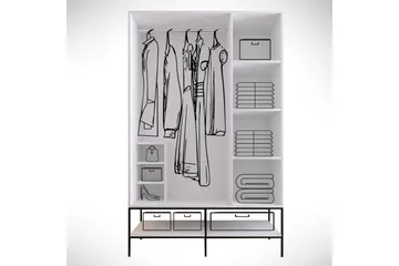 Elesham Garderob 50x126 - Vit - Förvaring - Klädförvaring - Garderob & garderobssystem - Klädskåp & fristående garderob