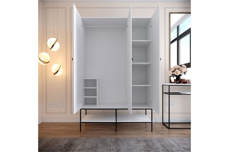 Elesham Garderob 50x126 - Vit - Förvaring - Klädförvaring - Garderob & garderobssystem - Klädskåp & fristående garderob