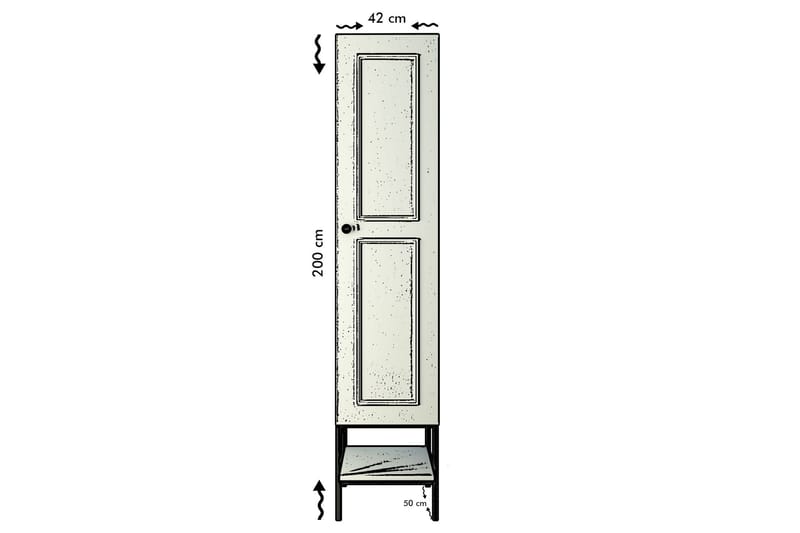 Elesham Garderob 50x42 - Vit - Förvaring - Klädförvaring - Garderob & garderobssystem - Klädskåp & fristående garderob
