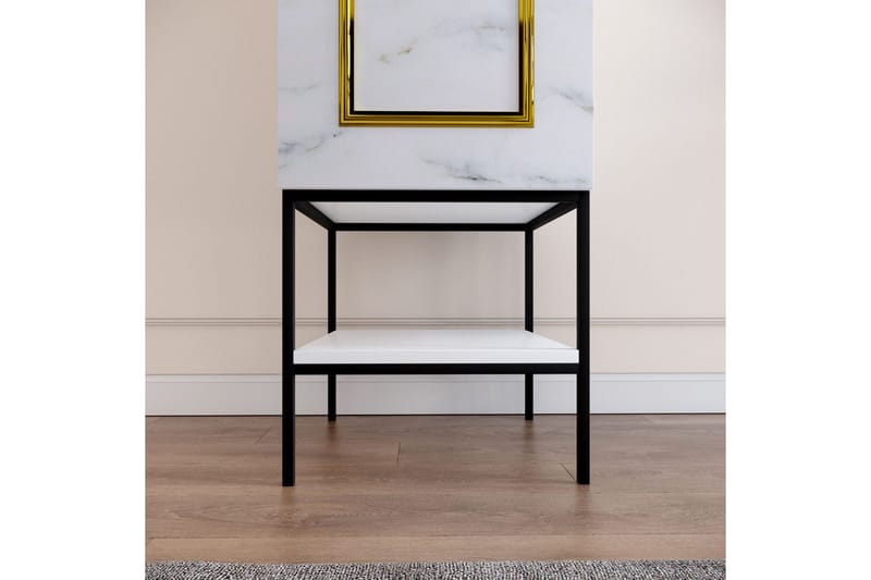 Elesham Garderob 50x42 - Vit/Svart/Guld - Förvaring - Klädförvaring - Garderob & garderobssystem - Klädskåp & fristående garderob