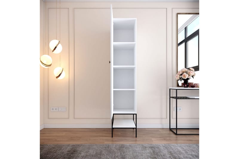 Elesham Garderob 50x42 - Vit/Svart/Guld - Förvaring - Klädförvaring - Garderob & garderobssystem - Klädskåp & fristående garderob