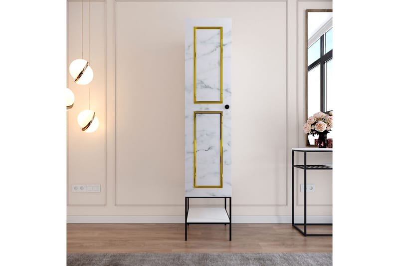 Elesham Garderob 50x42 - Vit/Svart/Guld - Förvaring - Klädförvaring - Garderob & garderobssystem - Klädskåp & fristående garderob